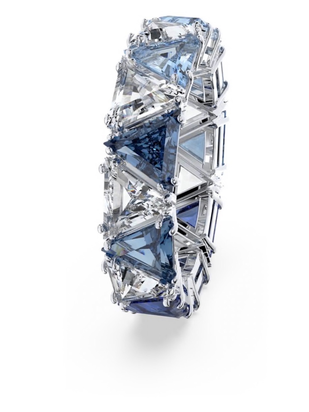 Swarovski Silver Band with Blue and Clear Crystals